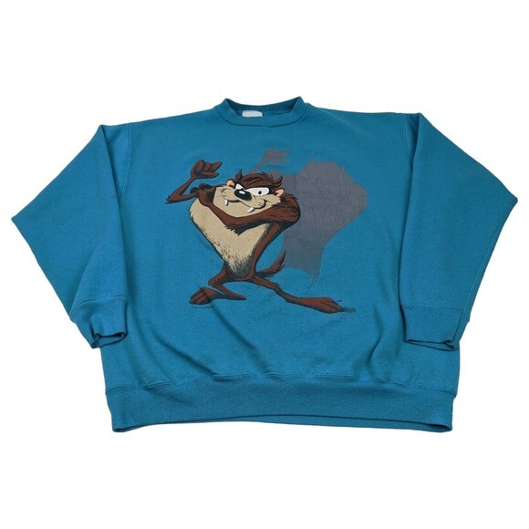 Vintage 90s Taz Looney‎ Tunes Crewneck Sweatshirt - Picture 1 of 16